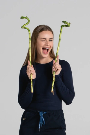 Longsleeve medyczny damski - Calm navy - Bamboo collection