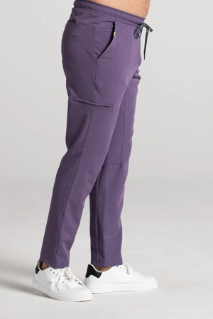 Spodnie medyczne proste męskie - Sokrates - Midnight purple - KangooSoft Premium