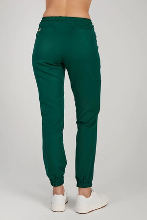Spodnie medyczne joggery damskie - Merit - Pine green