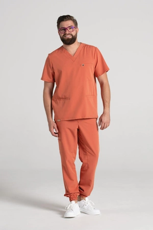 Bluza medyczna męska - Sokrates - Pumpkin spice - KangooSoft Premium