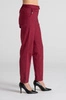 Eleganckie spodnie medyczne damskie z rozcięciem - Esther - Maroon - Kangoomed by Emily