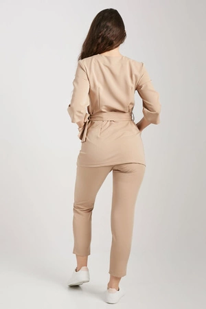 Tunika medyczna damska - rękaw 3/4 - Cappuccino