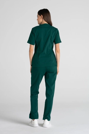 Elegancka bluza medyczna damska ze stójką May - Sacramento green - Kangoomed by Emily