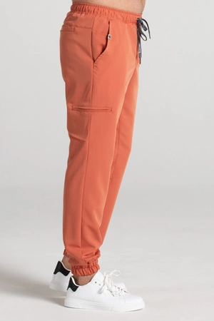 Spodnie medyczne joggery męskie - Sokrates - Pumpkin spice - KangooSoft Premium