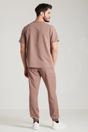 Spodnie medyczne joggery męskie - Sokrates - Mocha