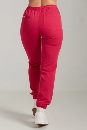 Spodnie medyczne joggery damskie - Merit - Ultra pink