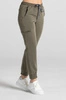 Spodnie medyczne joggery damskie - Merit - Olive melange - KangooSoft Premium