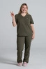 Krótka bluza medyczna damska Florence - Tuscan moss - KangooSoft Premium