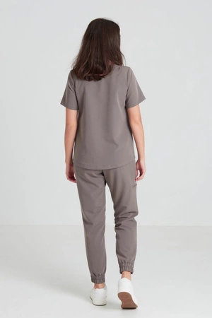 Spodnie medyczne joggery damskie - Merit - Cocoa brown