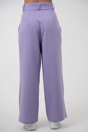 Spodnie medyczne damskie z szeroką nogawką - Lucy - Lilac dream - KangooSoft
