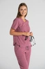 Krótka bluza medyczna damska Florence - Dusty pink - KangooSoft Premium