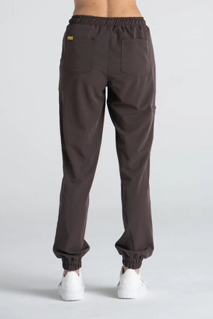 Spodnie medyczne joggery damskie - Merit - Chocolate chip - KangooSoft Premium