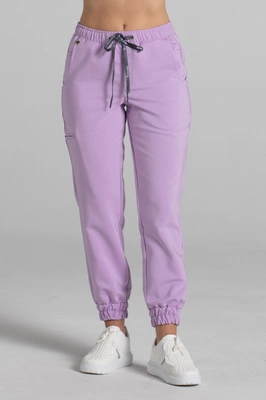 Spodnie medyczne joggery damskie - Merit - Lavender - KangooNature