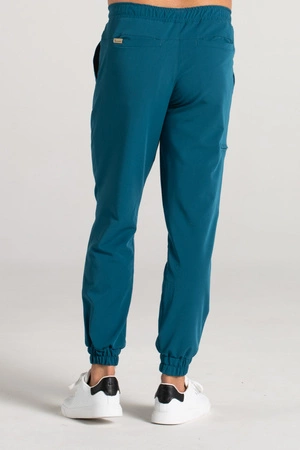 Spodnie medyczne joggery męskie - Sokrates - Mermaid blue - KangooSoft Premium