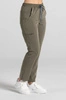 Spodnie medyczne proste damskie - Merit - Olive melange - KangooSoft Premium