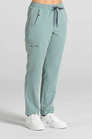 Spodnie medyczne proste damskie - Merit - Wild sage - KangooSoft Premium