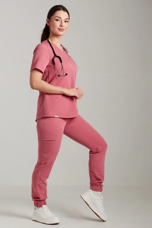 Spodnie medyczne joggery damskie - Merit - Raspberry pink