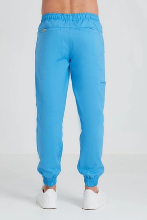 Spodnie medyczne joggery męskie - Sokrates - Azure blue - KangooNature