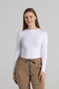 Longsleeve medyczny damski - Comfy white - Bamboo collection