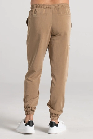 Spodnie medyczne joggery męskie - Sokrates - Caramel - KangooSoft Premium