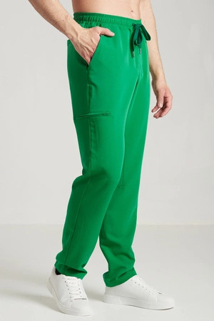 Spodnie medyczne proste męskie - Sokrates - Emerald green