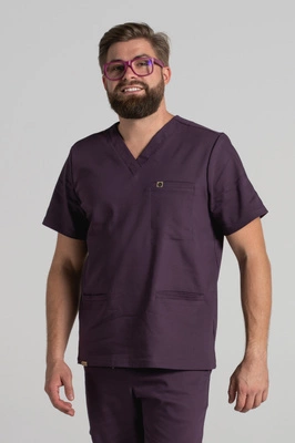 Bluza medyczna męska - Sokrates - Dark plum - KangooNature
