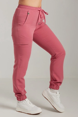 Spodnie medyczne joggery damskie - Merit - Raspberry pink