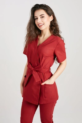 Tunika medyczna damska premium KangooNature - Classic burgundy