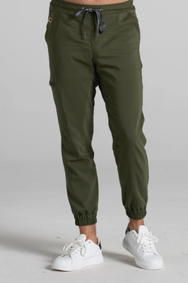 Spodnie medyczne joggery męskie - Sokrates - Military green - KangooNature