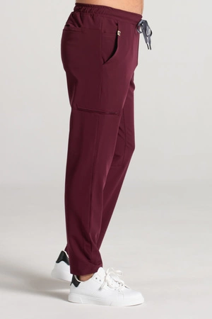 Spodnie medyczne proste męskie - Sokrates - Cranberry - KangooSoft Premium