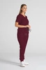 Krótka bluza medyczna damska Florence - Cranberry - KangooSoft Premium