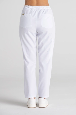 Spodnie medyczne proste damskie - Merit - Snow white - KangooSoft Premium