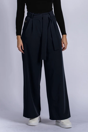 Spodnie medyczne damskie z szeroką nogawką - Lucy - Dark navy - KangooSoft