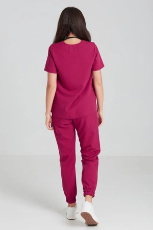 Spodnie medyczne joggery damskie - Merit - Viva magenta