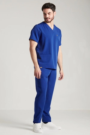 Spodnie medyczne proste męskie - Sokrates - Royal blue