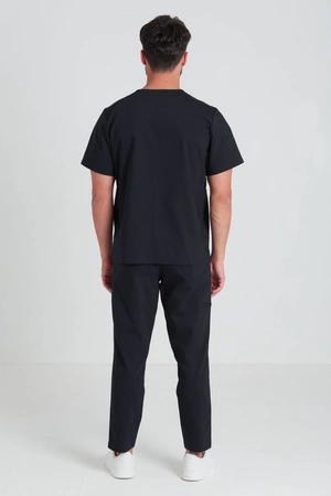 Spodnie medyczne proste męskie - Sokrates - Jet black - KangooNature