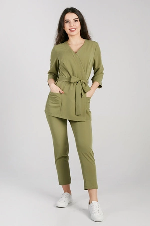 Tunika medyczna damska - rękaw 3/4 - Khaki