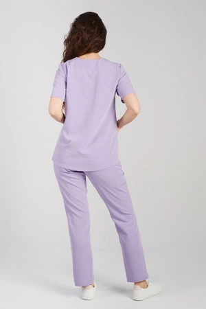 Spodnie medyczne proste damskie - Merit - Lilac dream