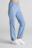 Eleganckie spodnie medyczne damskie z rozcięciem - Esther - Cloud blue - Kangoomed by Emily