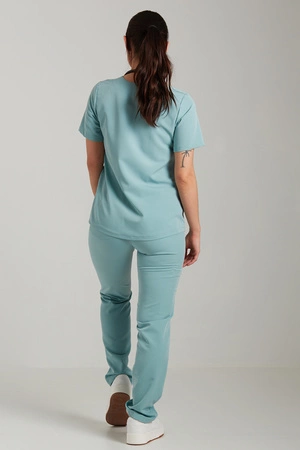 Spodnie medyczne proste damskie - Merit - Sky blue