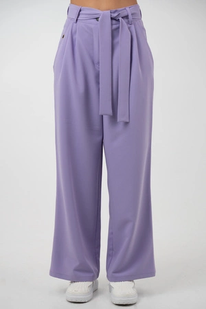 Spodnie medyczne damskie z szeroką nogawką - Lucy - Lilac dream - KangooSoft