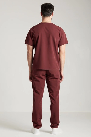 Spodnie medyczne proste męskie - Sokrates - Sangria