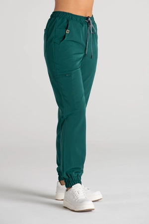 Spodnie medyczne joggery damskie - Merit - Bottle green - KangooSoft Premium