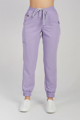 Spodnie medyczne joggery damskie - Merit - Lilac dream