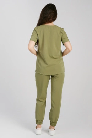 Spodnie medyczne joggery damskie - Merit - Khaki