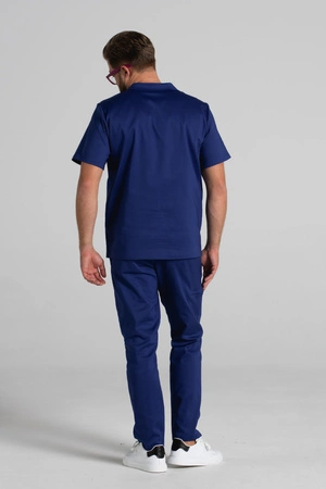 Bluza medyczna męska typu polo - Hipokrates - Astro blue - KangooNature