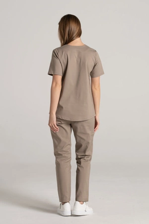 Spodnie medyczne proste damskie - Merit - Taupe - KangooNature