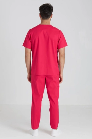 Spodnie medyczne proste męskie - Sokrates - Bold red - KangooNature