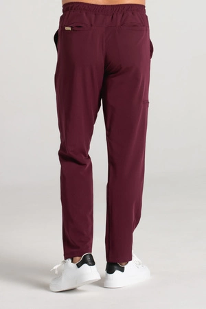 Spodnie medyczne proste męskie - Sokrates - Cranberry - KangooSoft Premium