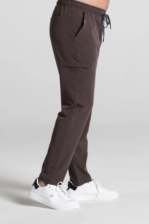 Spodnie medyczne proste męskie - Sokrates - Chocolate chip - KangooSoft Premium